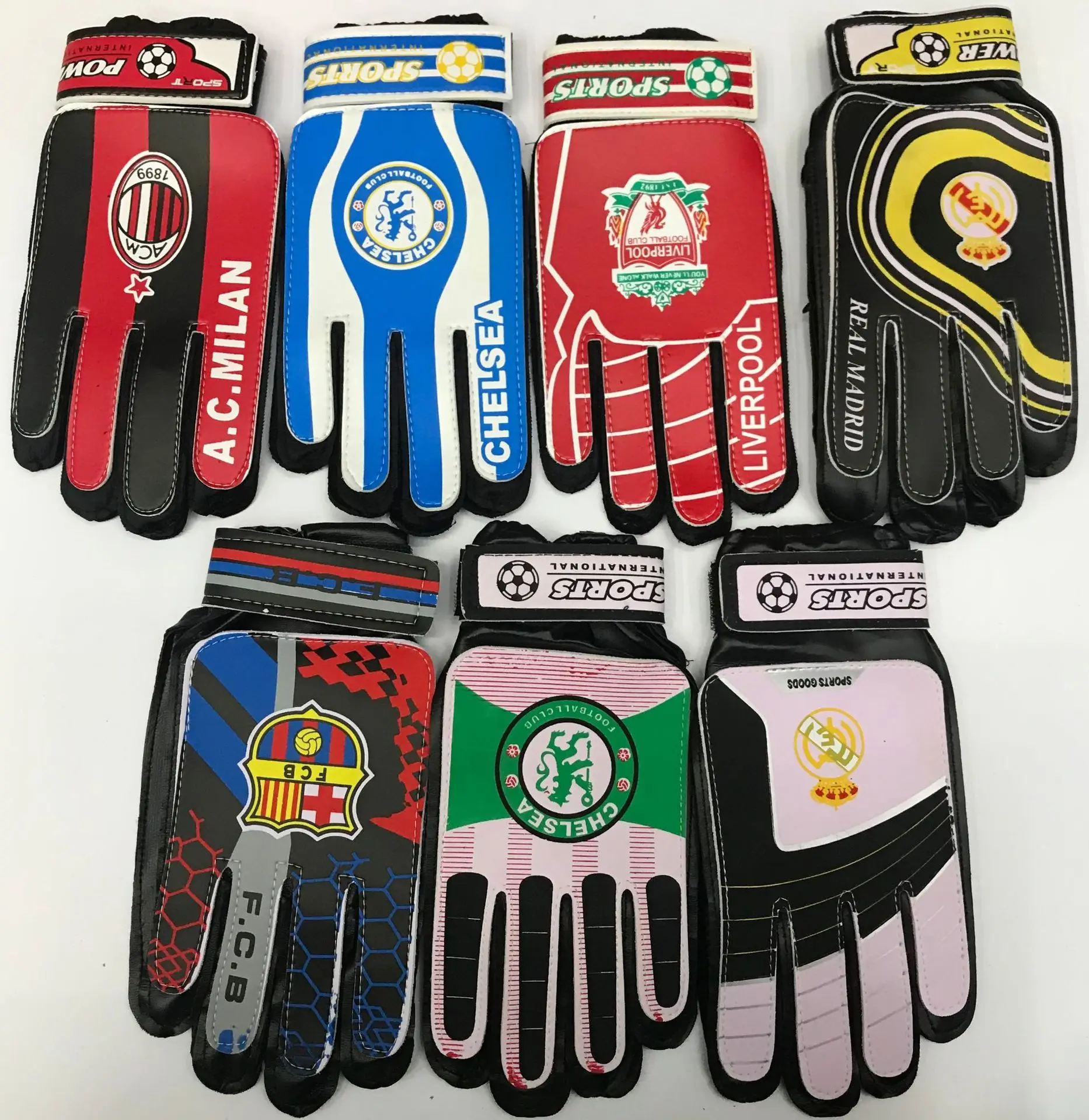 Pu Anti-slip Goalkeeper Gloves Football Team Logo Gloves Children Adult Football Training Hand Guard