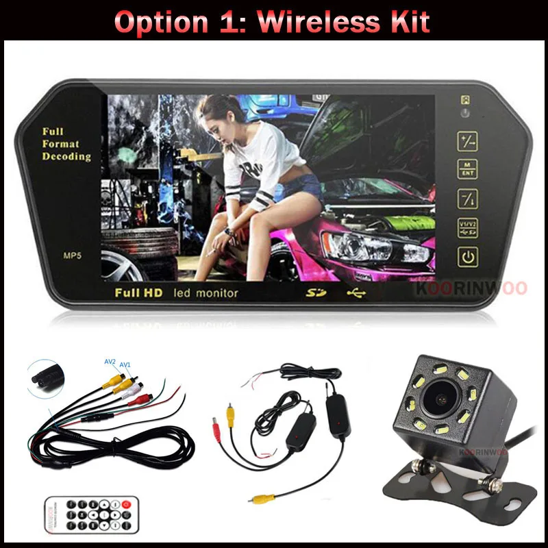 Koorinwoo HD 1024P автомобильное радио стерео проигрыватель Bluetooth MP5 сзади Камера цифровой Дисплей Поддержка AV, включающим в себя гарнитуру блютус и флеш-накопитель Usb Беспроводной FM музыкальный плеер - Цвет: Wireless Kit
