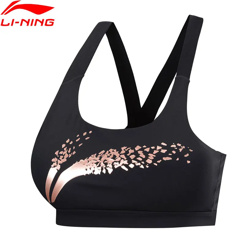 

Li-Ning Women Training Sport Bra Tight Medium Support Detachable Pads X-shape LiNing Breathable Base Layer AUBP098 CJAS19