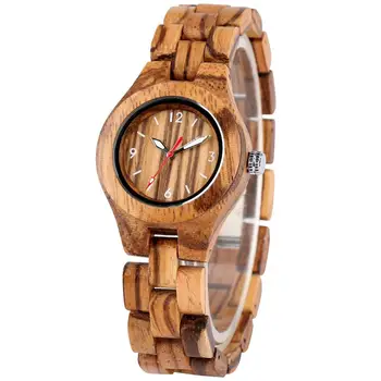 

Portable Quartz Wooden Watch Fashion Typical Wooden Watches for Female Concise Numerals Dial Quartz Wooden Wristwatch