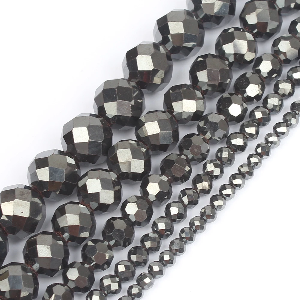 Rhodium Rose Gold Plated Hematite Beads - Premium Natural Stones for DIY Bracelet and Jewelry Making