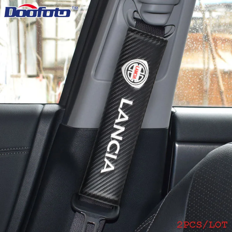 Doofoto Накладка для ремня безопасности автомобиля для Lancia Delta Ypsilon Lybra Муса Каппа Voyager аксессуары наплечный Защитная крышка стайлинга автомобилей
