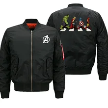Новейшая Мужская армейская куртка-бомбер «мстители» в стиле хип-хоп, супергерой «Мститель», Мужские красные куртки в винтажном стиле, пальто на молнии большого размера