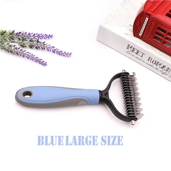 

Hair Removal Comb for Dogs Cat Detangler Fur Trimming Dematting Deshedding Brush Grooming Tool For matted Long Hair Curly Pet