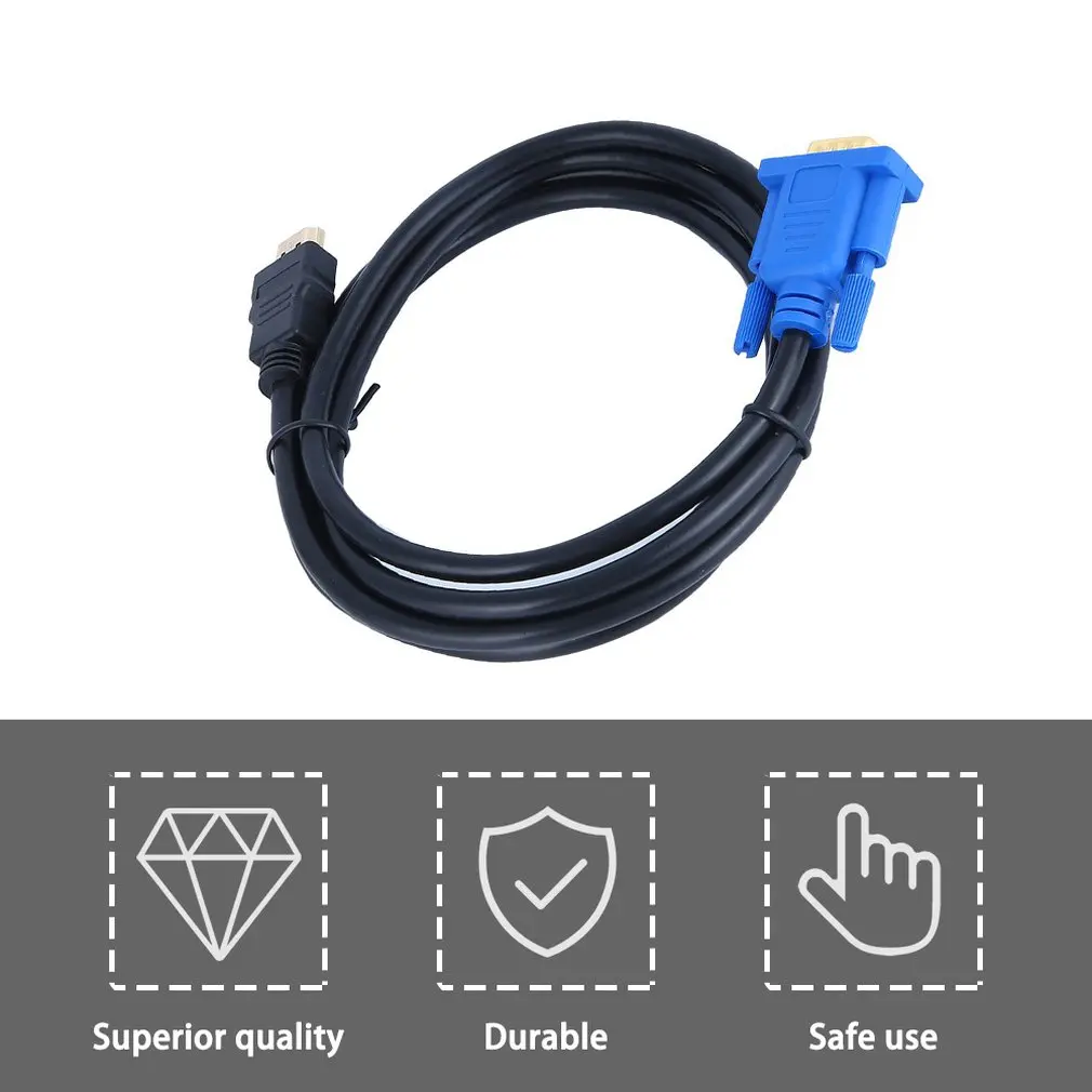 1.8/3 Meters HDMI-compatible To VGA Cable 15Pin Adapter Male to Video 1024 x 768p High Definition Super Fast Transfer Rate | Электроника