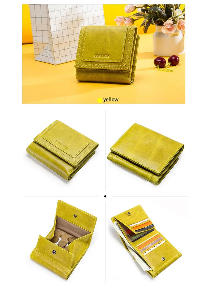 Women Wallets Short Coin Purse Genuine Leather Card Holder Female Money Bag High Quality Mini Walet Small A26