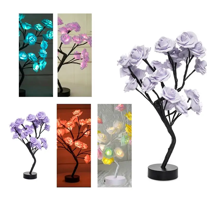 

1Pc Rose Shape Night Light Beautiful Rose Shape USB Lamp for LED Light Parties Christmas Wedding Decor Versatile Decorative Lamp