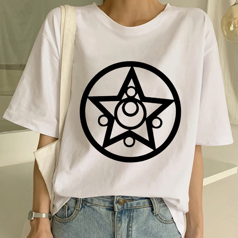 Женская футболка Sailor Moon New kawaii красивая с короткими рукавами и принтом в стиле