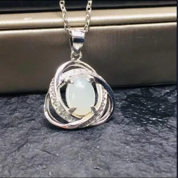 

Natural White Hetian Jade Inlaid Many Circles Around Pendant 925 Silver Necklace Chinese Amulet Fashion Charm Jewelry Gifts for