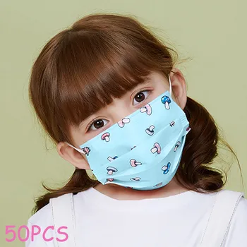 

50PCS Children Disposable 3Ply Face Dustproof Anti-Fog Non-Woven Cartoon facemask Anti-dust Mouth-muffle health mascarillas