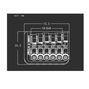

1 Set Guitar 6 String Saddle Fixed Bridge Tailpiece Nut for Headless Electric Guitar