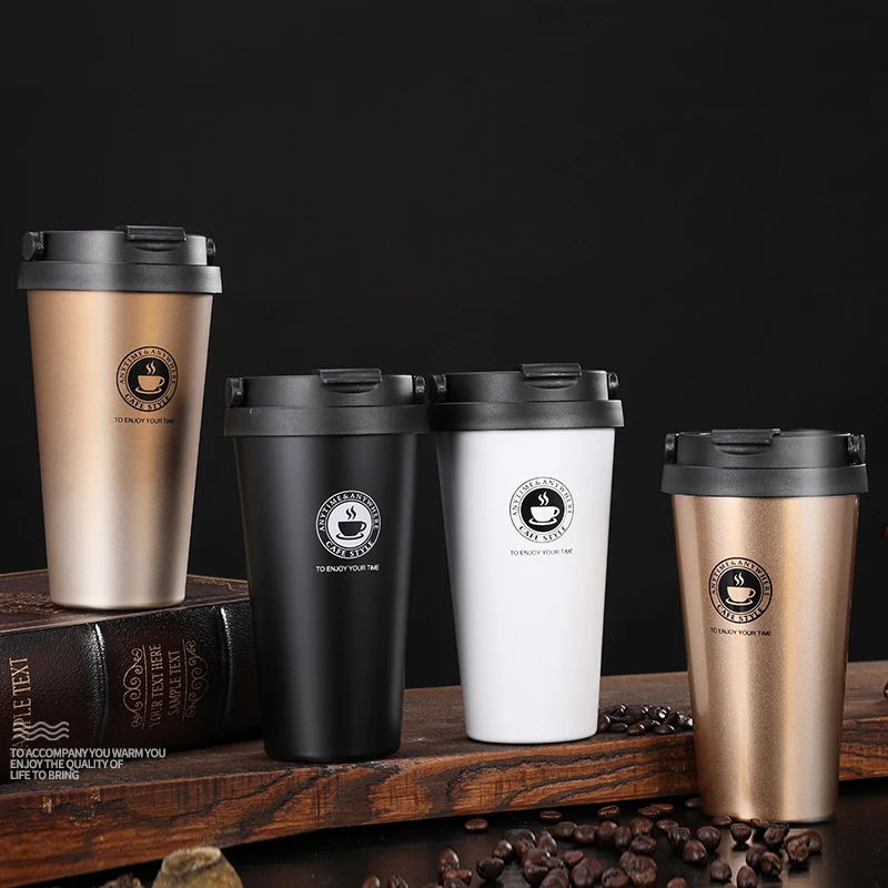 Tanie 26 kolorów 500ml kubek kawy 304 ze stali nierdzewnej podwójna ściana kubki izolowane kubki termos podróżny z uchwytem termos