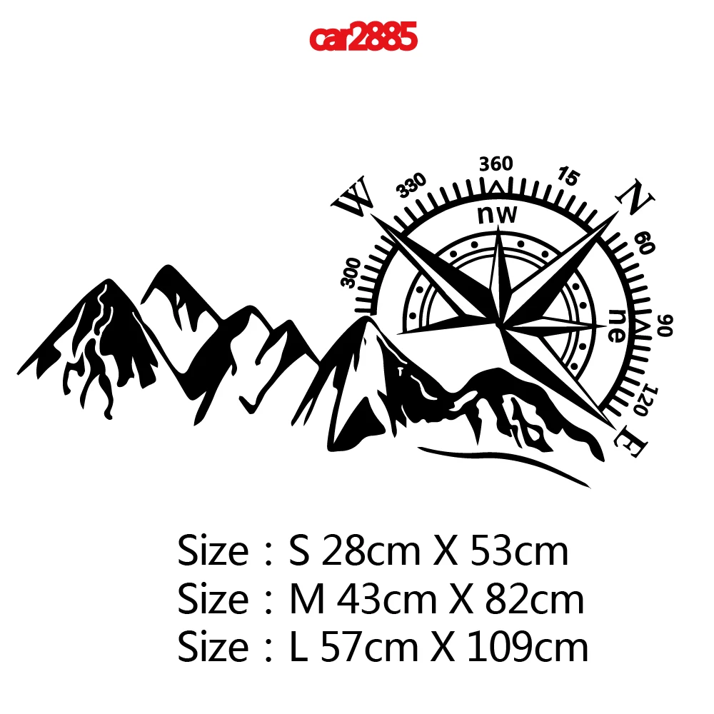 Размер Lage горный компас автомобильная наклейка для кузова автомобиля окна