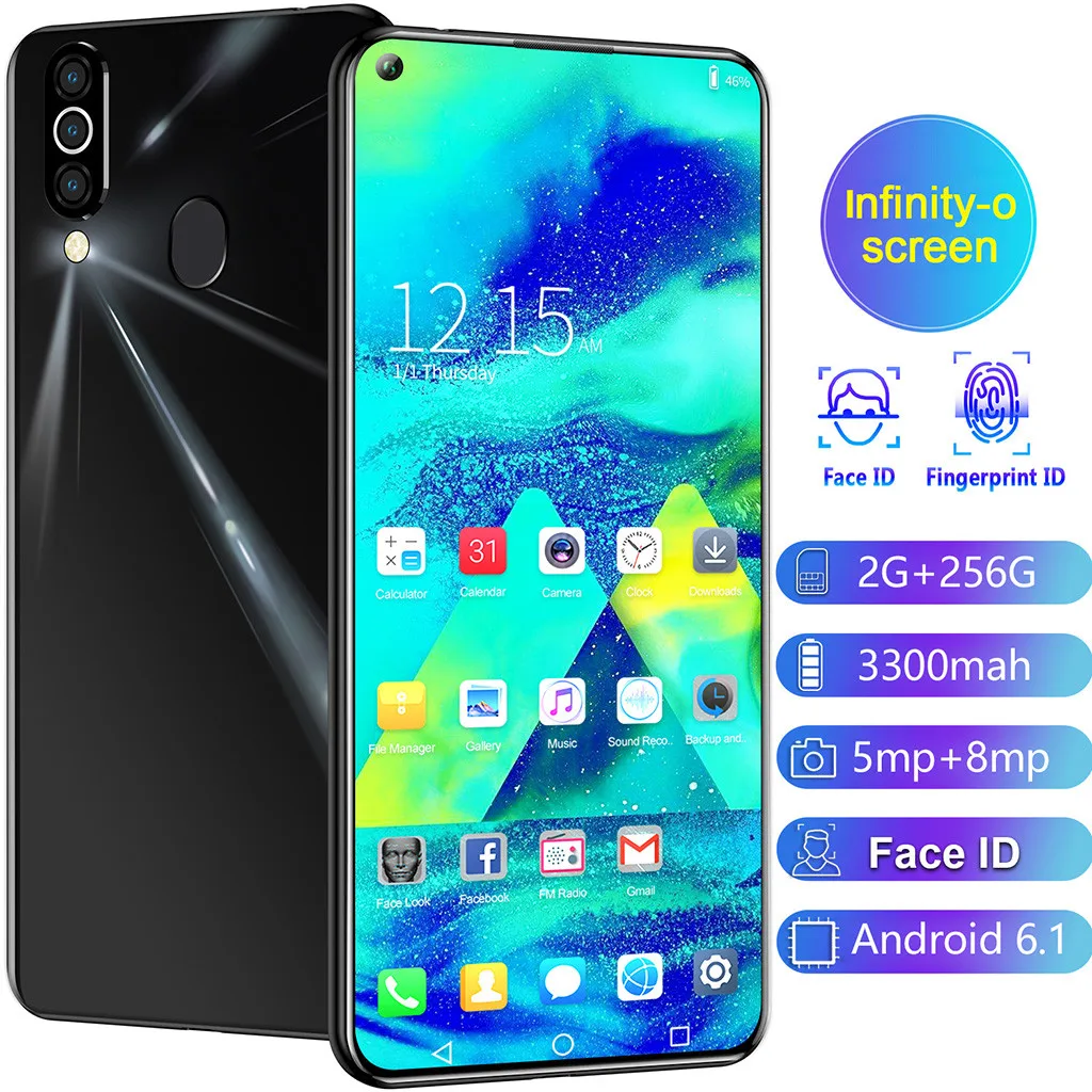 Смартфон оптом M 40 четырехъядерный 6,6 дюймов HD камера Android 6,1 2G+ 32G gps 3g мобильный телефон для звонков Великобритания лучший подарок