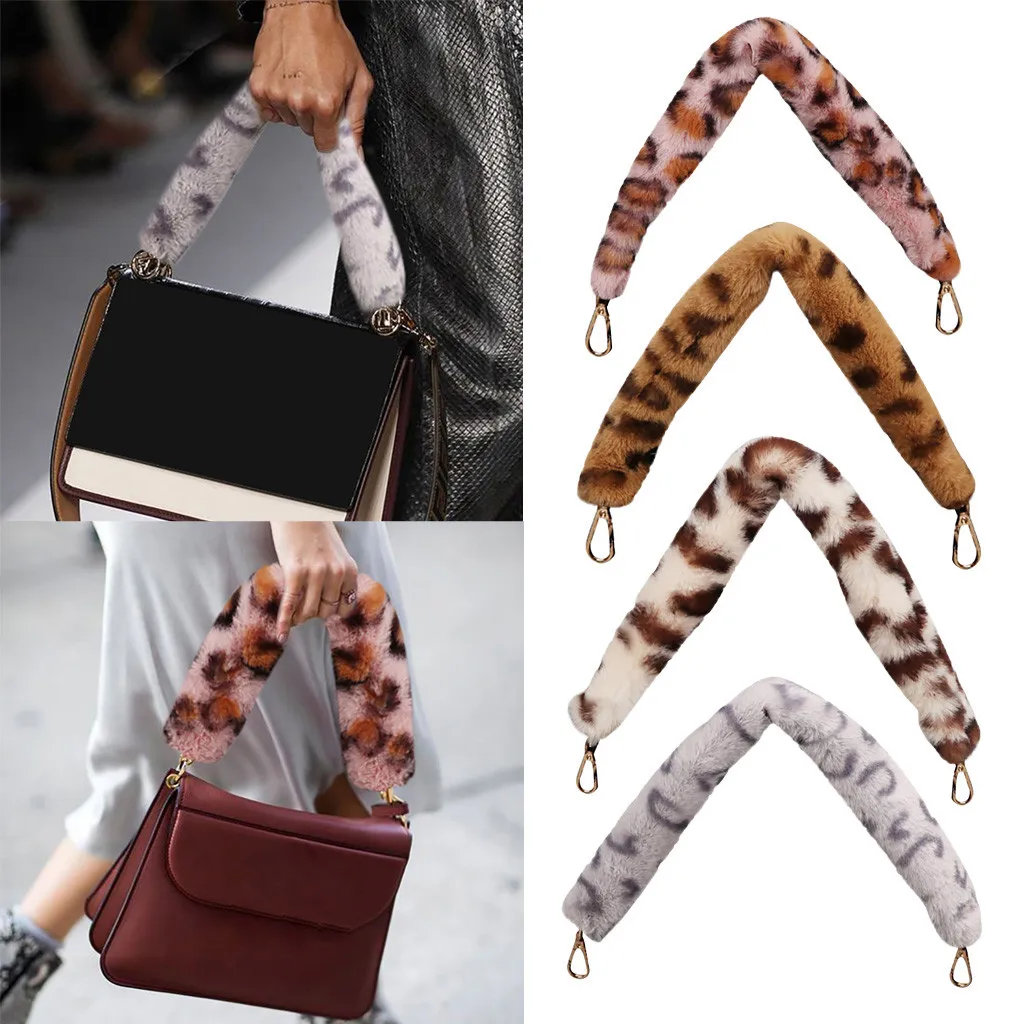 Aelicy леопардовые мягкие сумки ремень модные аксессуары для мужчин и женщин плюшевое крепление дамская сумка на ремне декоративная ручка