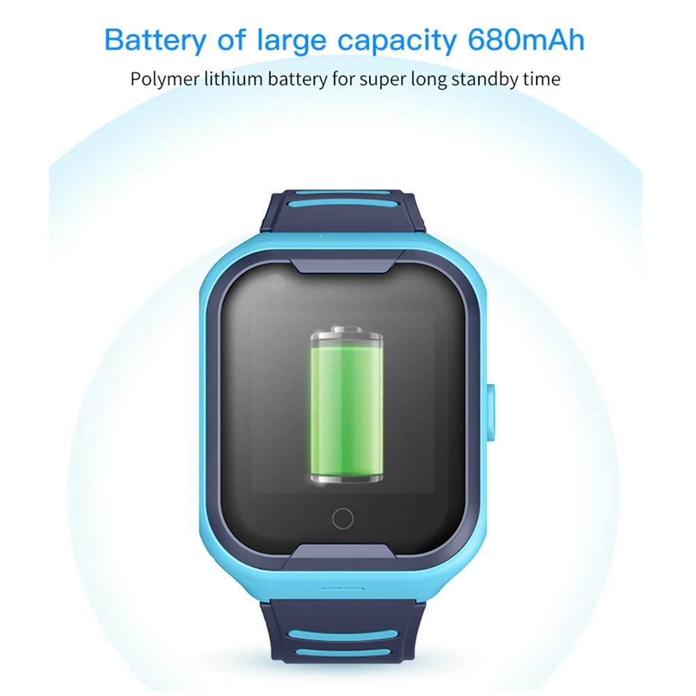 4G Children Smart Watch WIFI+GPS+ base station assisted positioning video call waterproof 630mah battery