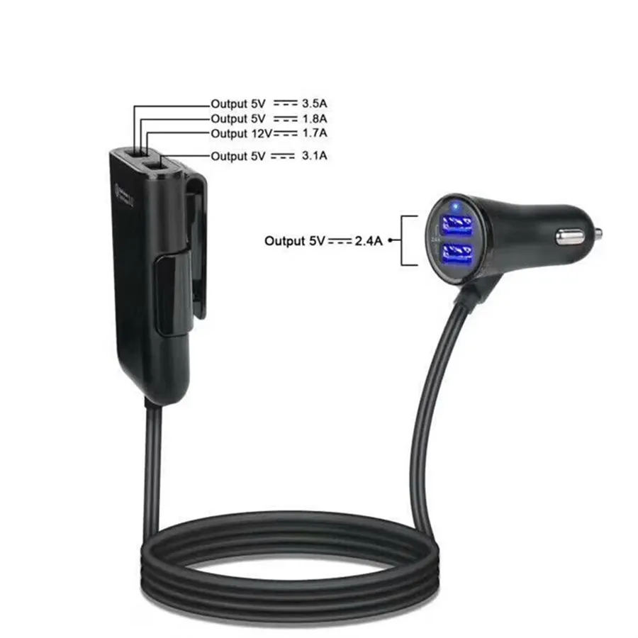 Автомобильное зарядное устройство XEDAIN с 4 портами 3 0 USB для iPhone Xiaomi Huawei QC4.0 QC3.0 QC Тип