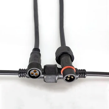 

M15 Waterproof Male and Female Connector 2/3/4 Pin Black Pure Copper 0.5/0.75 Square Core For Lighting Lamp 20cm