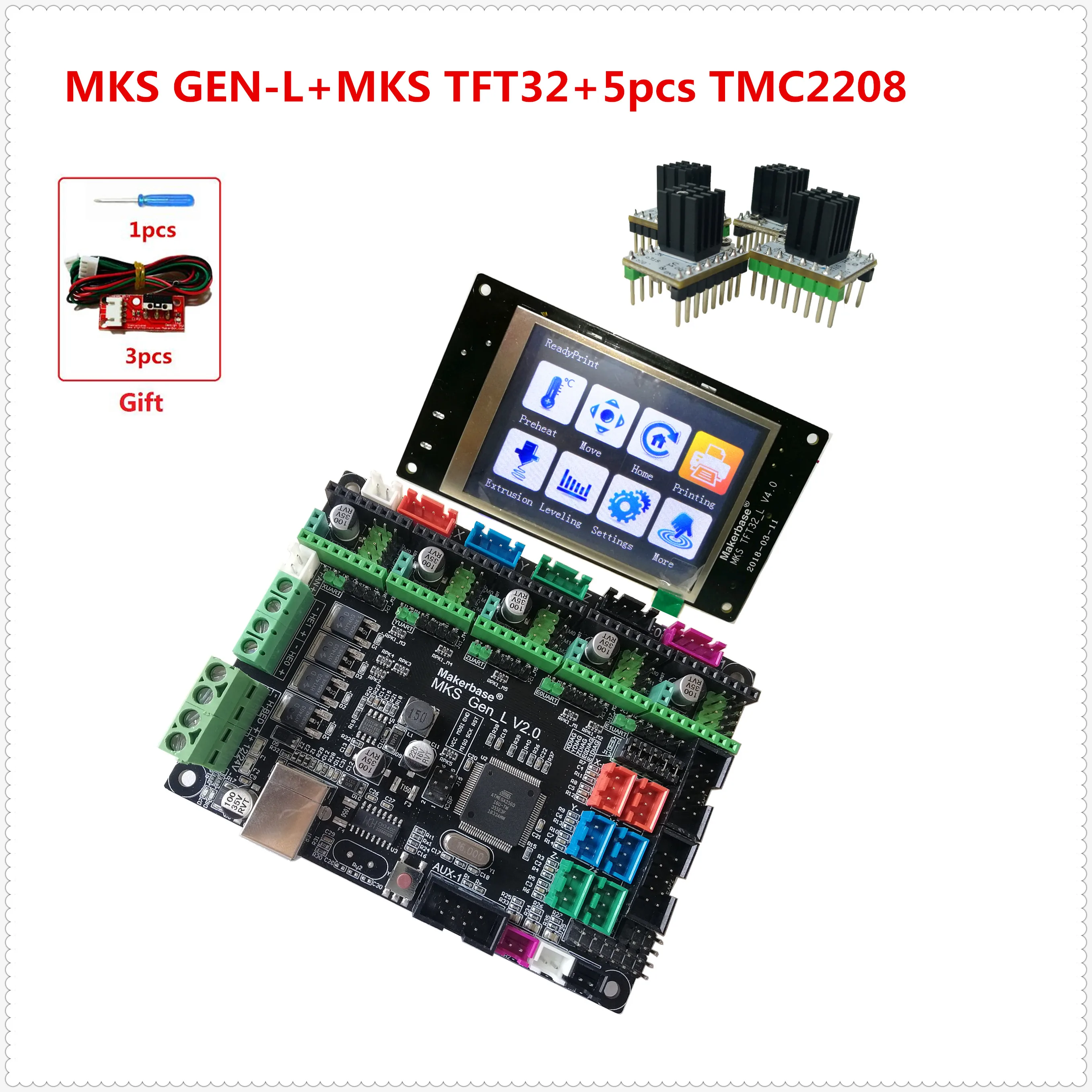 ^Cheap MKS GEN L V2.0 + MKS TFT32 V4.0 LCD touching display + 5pcs MKS tmc2208 stepper driver DIY electronic kit for 3d printer starter ^Cheap MKS GEN L V2.0 + MKS TFT32 V4.0 LCD touching display + 5pcs MKS tmc2208 stepper driver DIY electronic kit for 3d printer starter