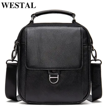 

WESTAL black shoulder bags for men genuine leather messenger bag men leather men's designer bags crossbody bags for man handbags