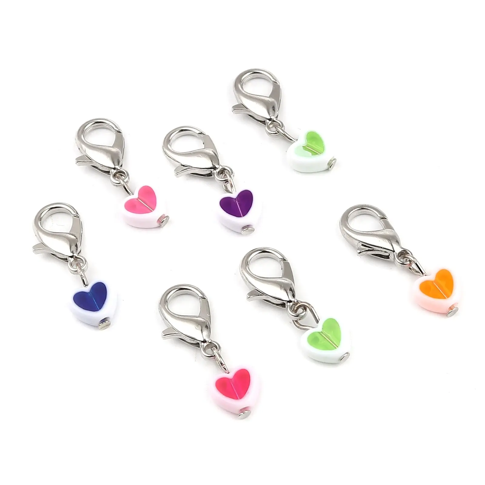 12 PCs Zinc Based Alloy Acrylic Knitting Stitch Markers Crochet Stitch Lock Knit Row Counter Needlework Accessories DIY Supplies