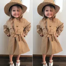 Детская одежда для маленьких девочек, пальто, ветровка, верхняя одежда, зимний комбинезон, теплый Тренч, модные пальто для девочек, верхняя одежда