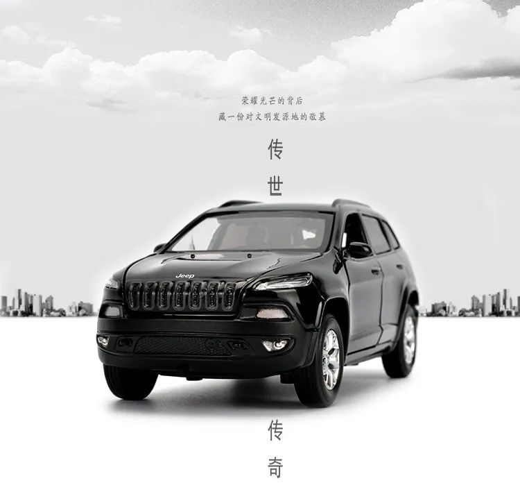 1:32 высокое моделирование Jeep Cherokee сплав звук и свет игрушка с инерционным механизмом модель автомобиля для детей Подарки
