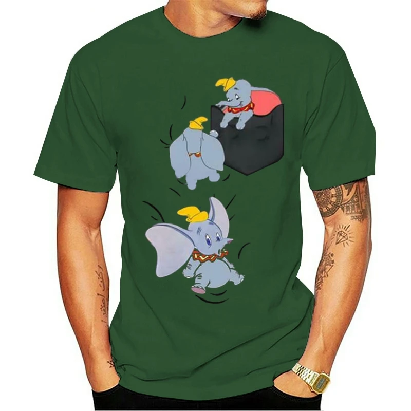 面白いダンボでポケットtシャツダンボ愛好家黒人男性綿s 6xlブランドファッションtシャツ Tシャツ Aliexpress