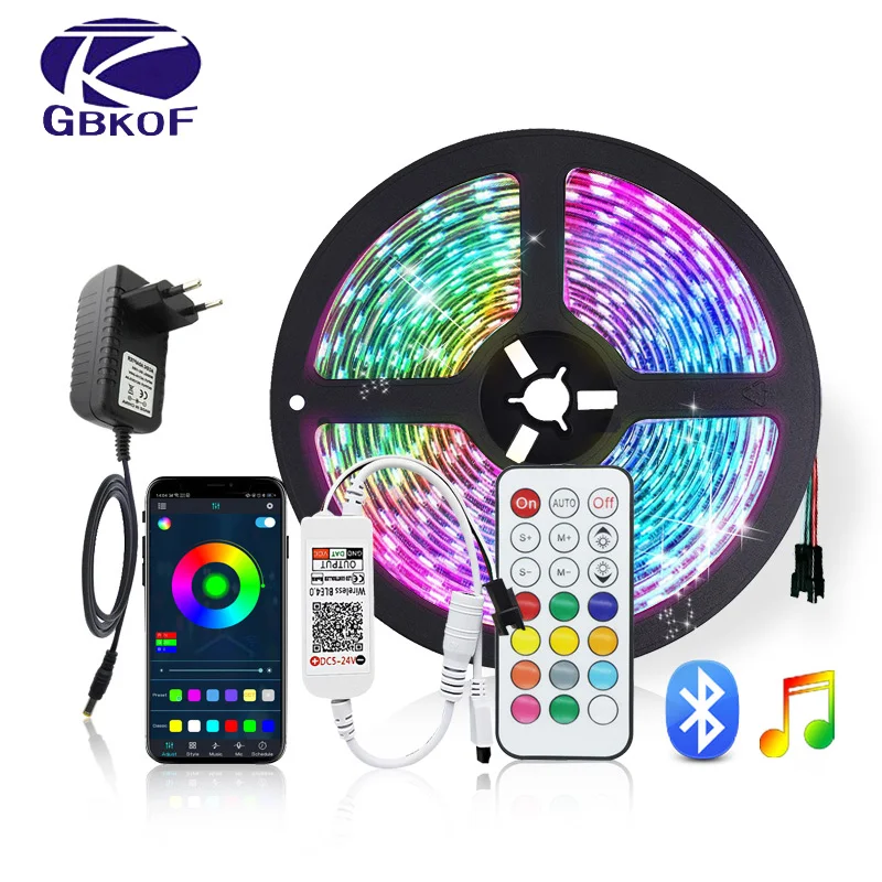 Гибкая светодиодная лента 20 м с Bluetooth 12 В постоянного тока WS2811 5/10/15 м|strip light waterproof|5m