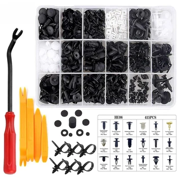 

456 Pcs Car Retainer Clips Plastic Fasteners Kit with Fastener Remover, 19 Sizes Auto Push Pin Rivets Set, Bumper Door Trim Pane