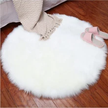 Ковер, круглый мягкий, из искусственного меха, моющийся, ковер для спальни, для дома, гостиной, на заказ, белый, розовый, шелковистый коврик