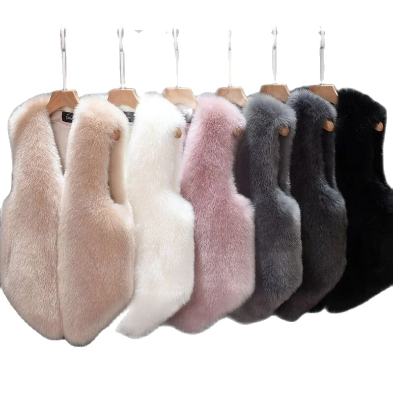 Женский жилет из искусственного меха осенне зимний облегающий короткий