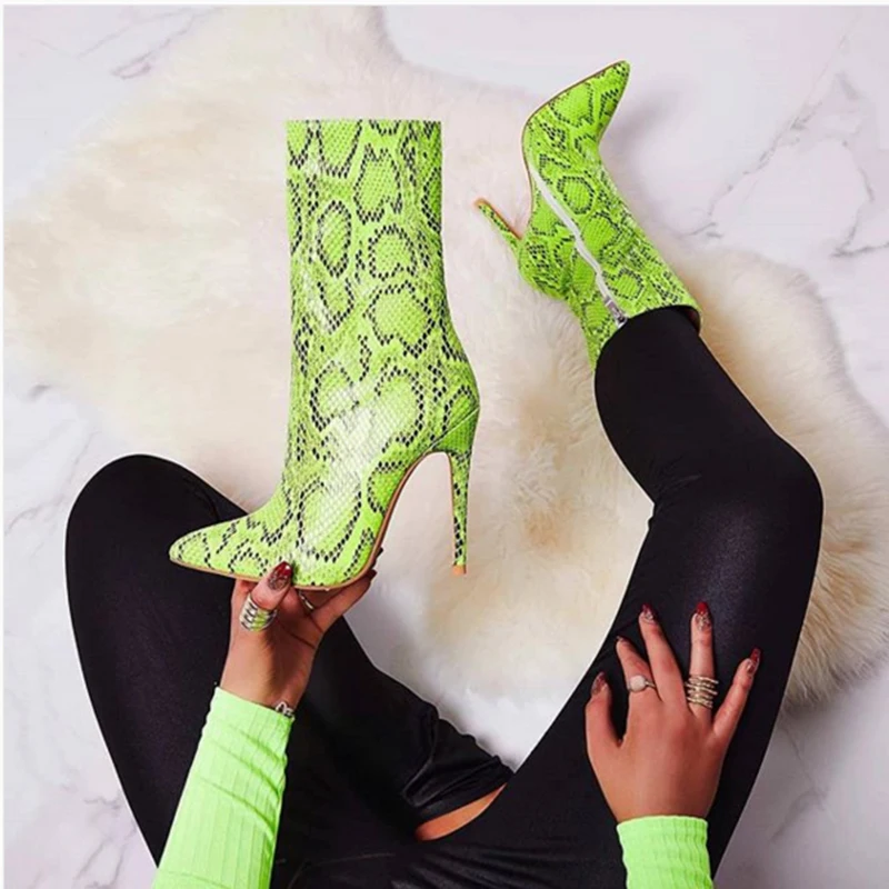 Lime Green Snakeskin Lime Snake Heels Lime Green Snake Print Heels