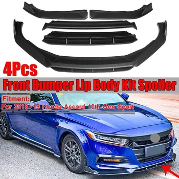 

4Piece Car Front Bumper Lip Splitter Body Kit Spoiler Splitter Front Bumper Lip For Honda For Accord 10th 2019 Gen Sport