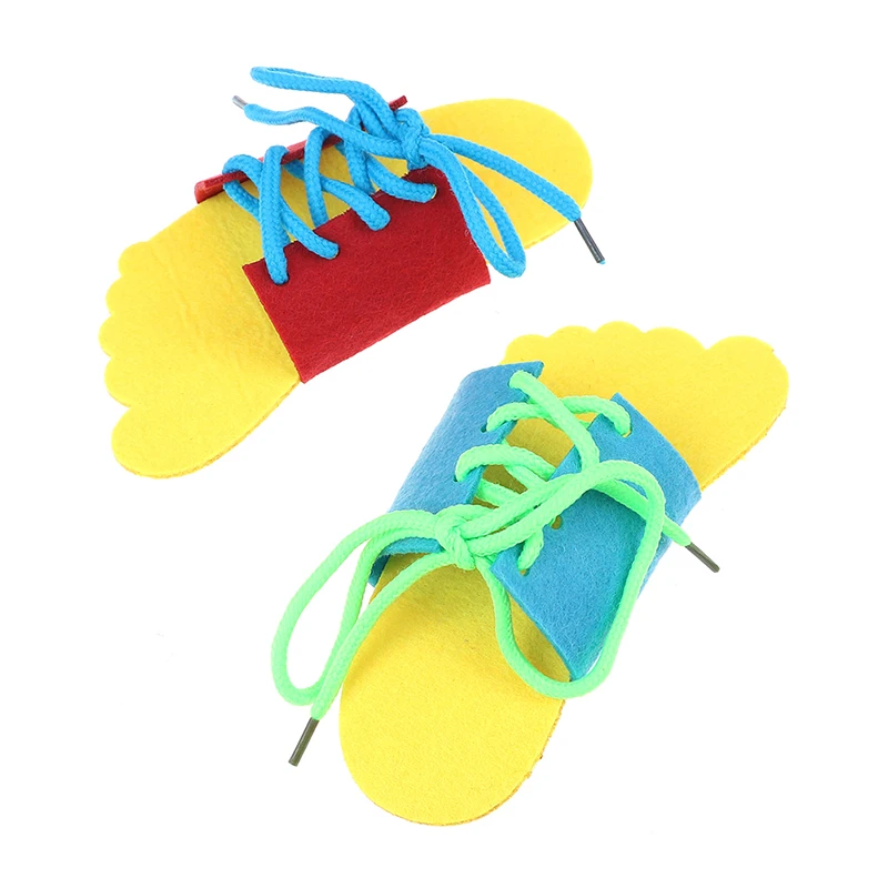 size 3 Игра памяти, 1 предмет, Детский DIY Eva ЧАСЫ Обучающие Мода для малышей; Ботинки со шнурками; Montessori Детские деревянные игрушки для детей, игрушки - Цвет: size 3