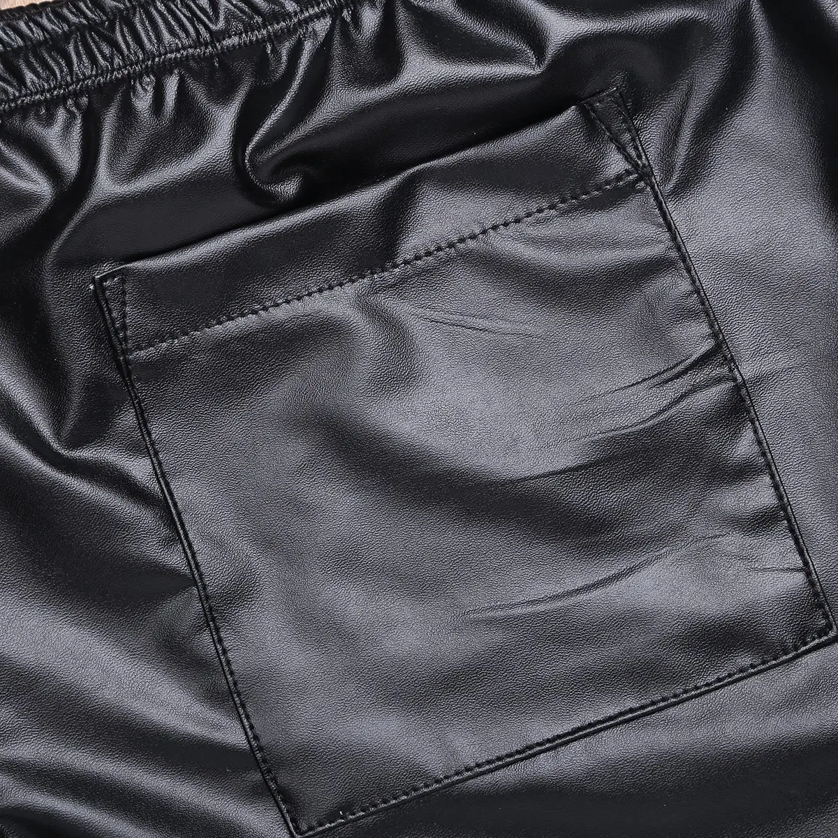 Faux Leather Sport Shiny Shorts Gyms Men Shorts Hot Pants with Back Pocket Fitness Men Clothes Faux Leather Sport Shiny Shorts Gyms Men Shorts Hot Pants with Back Pocket Fitness Men Clothes