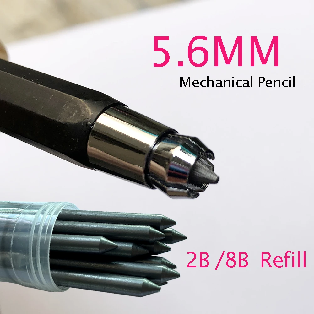 Mechanical Pencil 5.6mm 8B/2B Refill Graffiti Drafting Scanning