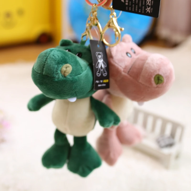 

4 Colors Dinosaur Plush Keychain Toys, Plush Stuffed Animal key chain TOY , Small Pendant Dolls , Wedding Party Gift Plush Toys