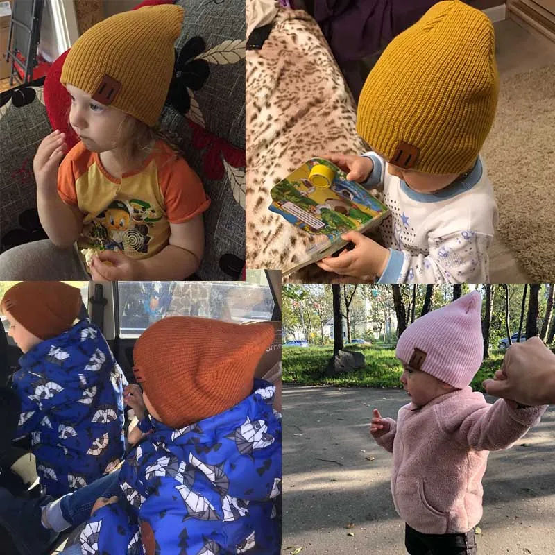 REAKIDS/Новое поступление Зимняя шапка для маленьких девочек и мальчиков Мягкая