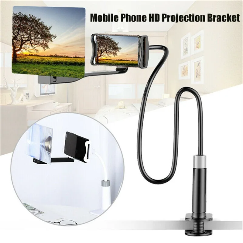 

12 Inches HD Projection Phone Screen Magnifier Bracket Lazy Bracket Adjustable Extension Clamp For Mobile Phone