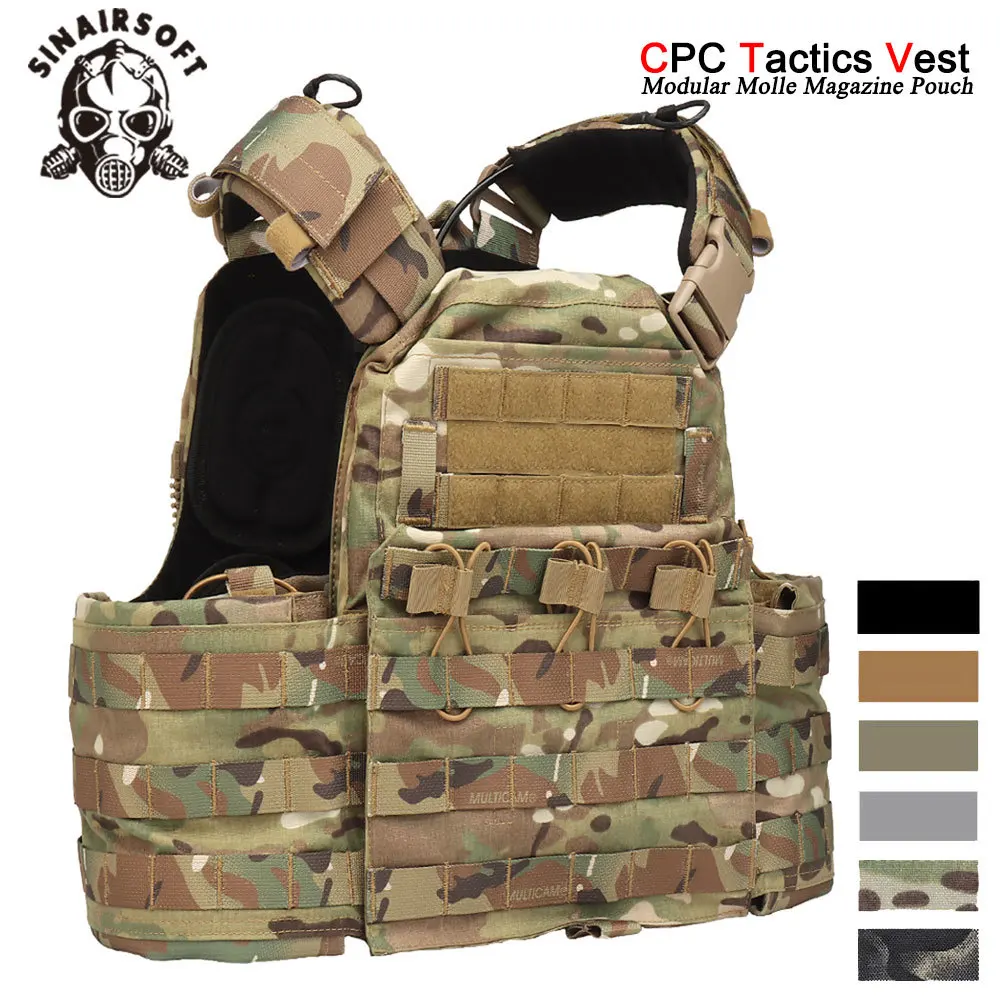 

Tatctical CPC Vest Combat Carrier Molle Magazine Pouch Quick Release Cummerbund EVA Pad Cage Plate Baffle Paintball Airsoft