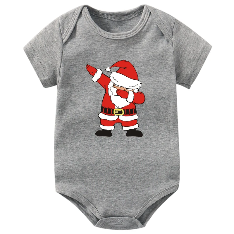 Camisetas a juego con estampado de Papá Noel para toda la familia, camisetas divertidas para mamá, papá y yo, mameluco de bebé de algodón con apariencia familiar, trajes de fiesta de Navidad