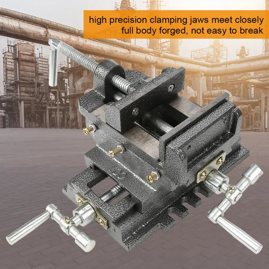 4" Cross Slide Drill Press Vise Metal Milling Vice Holder Clamping Work Bench UK 4" Cross Slide Drill Press Vise Metal Milling Vice Holder Clamping Work Bench UK