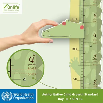 

Height Measure Ruler Cartoon Dinosaur Wall Stickers for Kids Baby Bedroom 3D Growth Chart Mural Decals Nursery Home Decoration