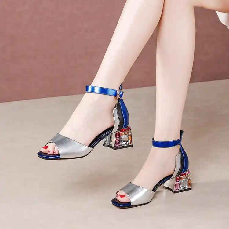 blue color heels