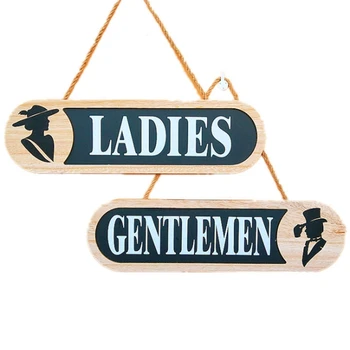 

Men's and Women's Bathroom Locker Room Number Plate Creative Home Decoration Wooden Sign