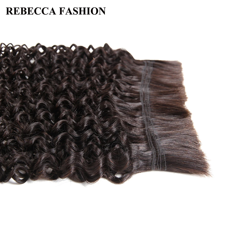 Rebecca бразильский Remy Вьющиеся оптом натуральные волосы для плетения 1 комплект бесплатная доставка 10 до 30 дюймов натуральный цвет волос