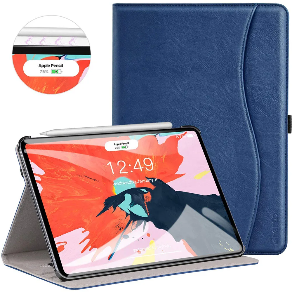 Navy Blue Ztotop для iPad Pro 12,9 чехол, кожаный чехол-книжка с подставкой, умный чехол для iPad Pro, 12,9 дюймов, 3-го поколения - Цвет: Navy Blue