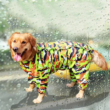 

Camouflage Pet Dog Raincoat Hoody Waterproof Rain Jackets Lovely Coats Appreal For Medium Large Labrador German Shepherd