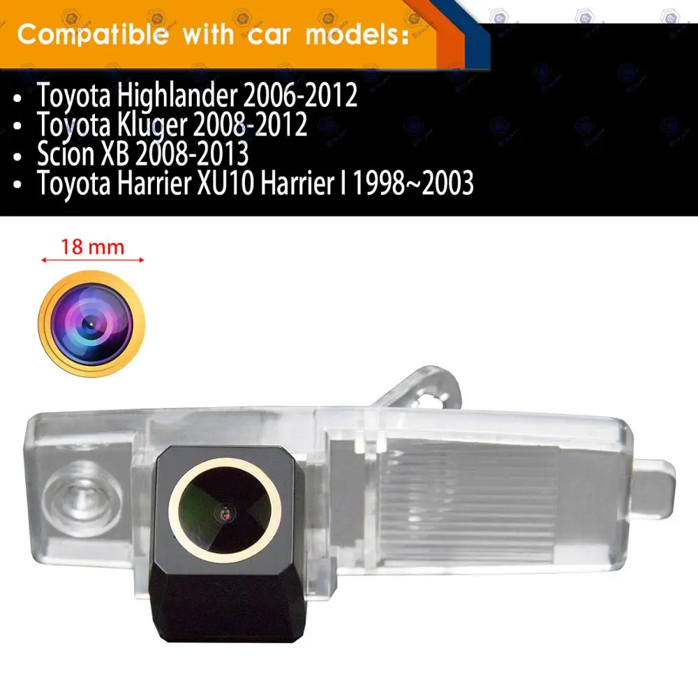 

HD 1280x720p Rear View Night Vision Backup Camera for Toyota Highlander RAV4 RAV 4 Harrier Hover G3 Coolbear Hiace Kluger